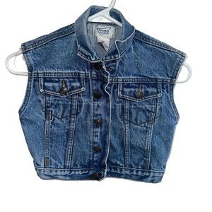 Vintage French Toast cut off jean vest